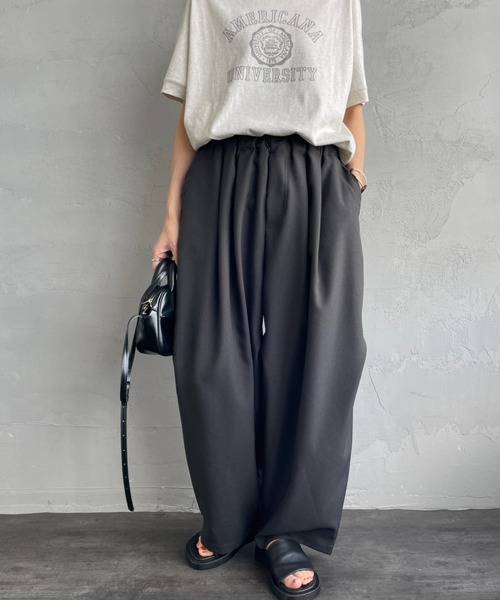 ミズイロインド　ワイドカーゴパンツ　ダークグレイ mizuiro ind (ミズイロインド) ワイドカーゴパンツ