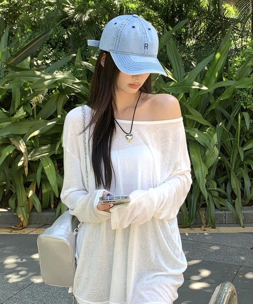 CANVAS+(キャンバスプラス)の「【CANVAS+】シアールーズロンT(Tシャツ/カットソー・レディース・ブラック/ホワイト・M)」の5枚目の写真