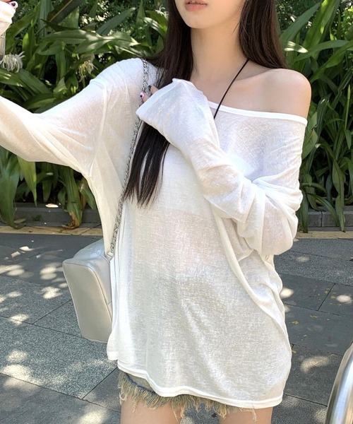 CANVAS+(キャンバスプラス)の「【CANVAS+】シアールーズロンT(Tシャツ/カットソー・レディース・ブラック/ホワイト・M)」の10枚目の写真