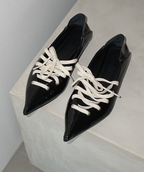 2way レースアップ ポインテッドシューズ chs25a015