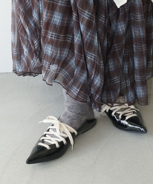 2way レースアップ ポインテッドシューズ chs25a015-ファッション通販