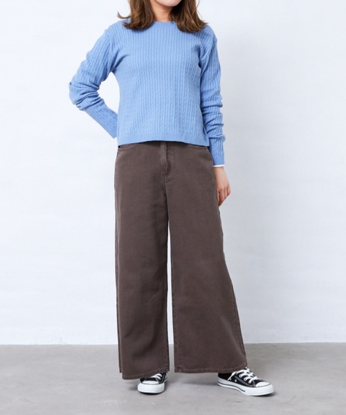 Fluffy BROTHERS(フラッフィーブラザーズ)の「製品染めワイドパンツ(その他パンツ・レディース・チャコール/ブラウン・S/M/L/XL)」の6枚目の写真
