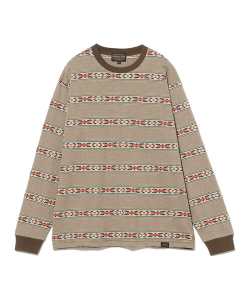 PENDLETON（ペンドルトン）の「PENDLETON / ジャカード ロングスリーブ Tシャツ（Tシャツ/カットソー・メンズ・チャコールグレー/ブラウン系その他2・L/XL/M/S）」の4枚目の写真