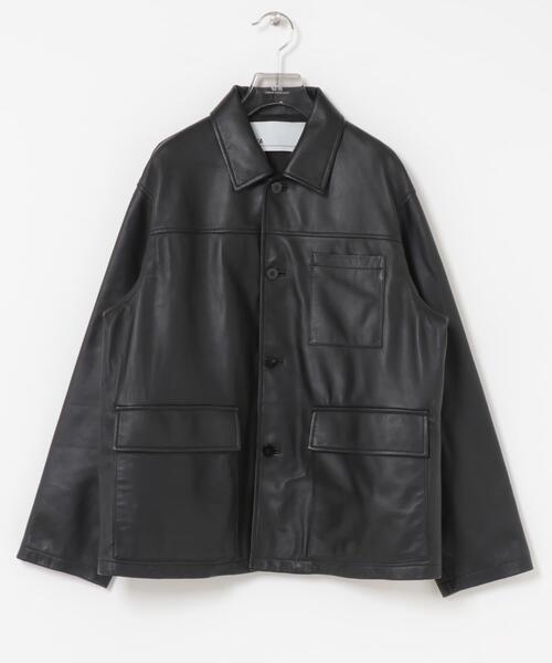 CRIME 黒レザーカバーオール XL hellam レザージャケット ライダース フェイクレザーカバーオール