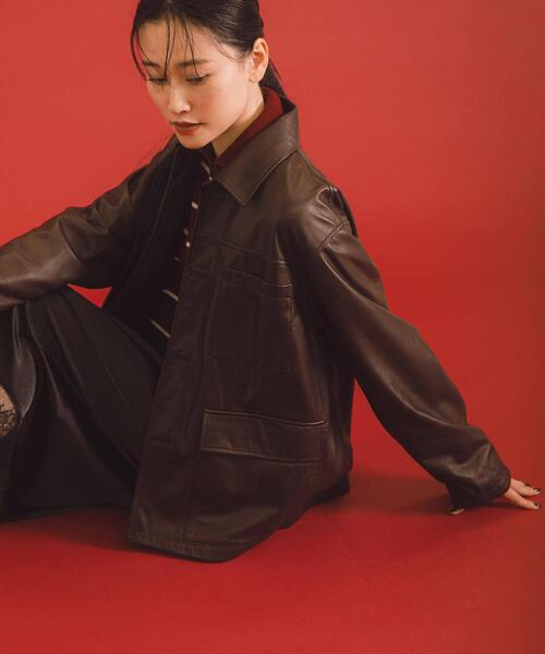 TICCA（ティッカ）の「『別注』TICCA×URBAN RESEARCH　レザーカバーオール（その他アウター・レディース・ブラック/ダークブラウン・FREE）」の9枚目の写真