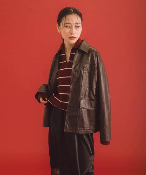 TICCA（ティッカ）の「『別注』TICCA×URBAN RESEARCH　レザーカバーオール（その他アウター・レディース・ブラック/ダークブラウン・FREE）」の7枚目の写真