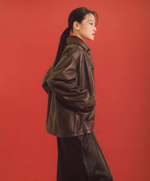 TICCA（ティッカ）の「『別注』TICCA×URBAN RESEARCH　レザーカバーオール（その他アウター・レディース・ブラック/ダークブラウン・FREE）」の5枚目の写真