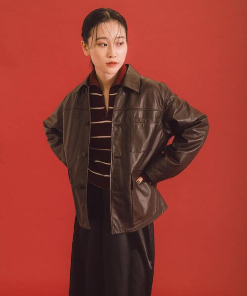 TICCA（ティッカ）の「『別注』TICCA×URBAN RESEARCH　レザーカバーオール（その他アウター・レディース・ブラック/ダークブラウン・FREE）」の4枚目の写真