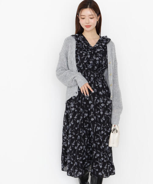 PROPORTION BODY DRESSING(プロポーションボディドレッシング)の「ラッフルフリルフラワーワンピース / 1215240903(ワンピース・レディース・ピンク/ブラック・P/S/MEDIUM)」の9枚目の写真