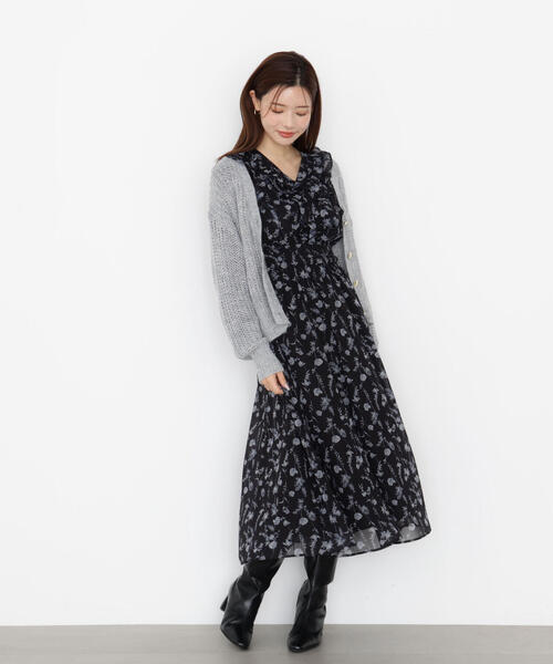 PROPORTION BODY DRESSING(プロポーションボディドレッシング)の「ラッフルフリルフラワーワンピース / 1215240903(ワンピース・レディース・ピンク/ブラック・P/S/MEDIUM)」の12枚目の写真