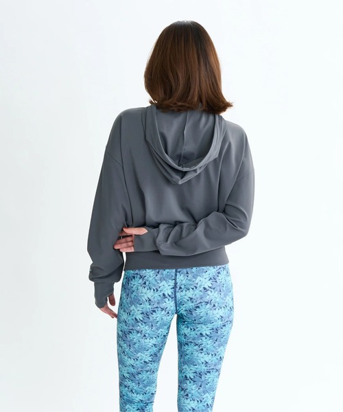 ROXY（ロキシー）の「YOUR ALLY HOODIE/ロキシー速乾UVカットジップアップスウェットトレーナー（スウェット・レディース・グレー/ブラック・SMALL/MEDIUM/LARGE）」の7枚目の写真