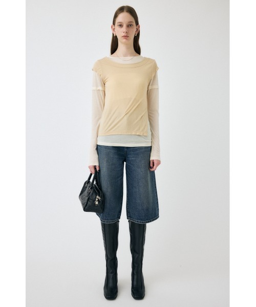 MOUSSY(マウジー)の「KNEE LENGTH バミューダパンツ(デニムパンツ・レディース・ブラック/ダークブルー・0/1/2)」の3枚目の写真