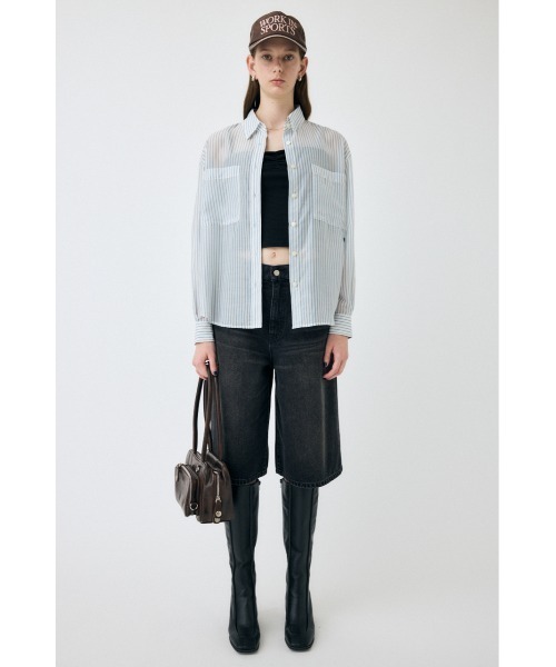 MOUSSY(マウジー)の「KNEE LENGTH バミューダパンツ(デニムパンツ・レディース・ブラック/ダークブルー・0/1/2)」の7枚目の写真