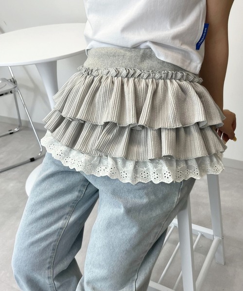 mul.（ムル）の「SK　ティアードフリルミニスカート（スカート・レディース・グレー・FREE）」の4枚目の写真