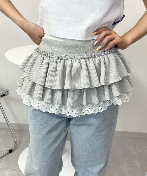 mul.（ムル）の「SK　ティアードフリルミニスカート（スカート・レディース・グレー・FREE）」の5枚目の写真
