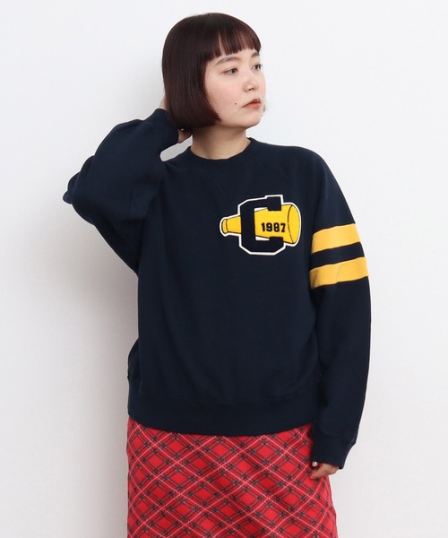 CHILD WOMAN（チャイルドウーマン）の「30/10裏毛 相良ワッペンプルオーバー（スウェット・レディース・レッド/ネイビー・FREE）」の15枚目の写真