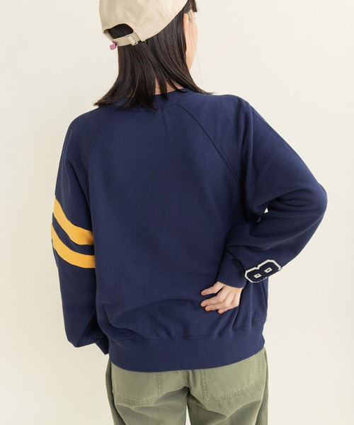 CHILD WOMAN（チャイルドウーマン）の「30/10裏毛 相良ワッペンプルオーバー（スウェット・レディース・レッド/ネイビー・FREE）」の6枚目の写真