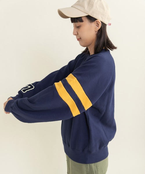 CHILD WOMAN（チャイルドウーマン）の「30/10裏毛 相良ワッペンプルオーバー（スウェット・レディース・レッド/ネイビー・FREE）」の5枚目の写真