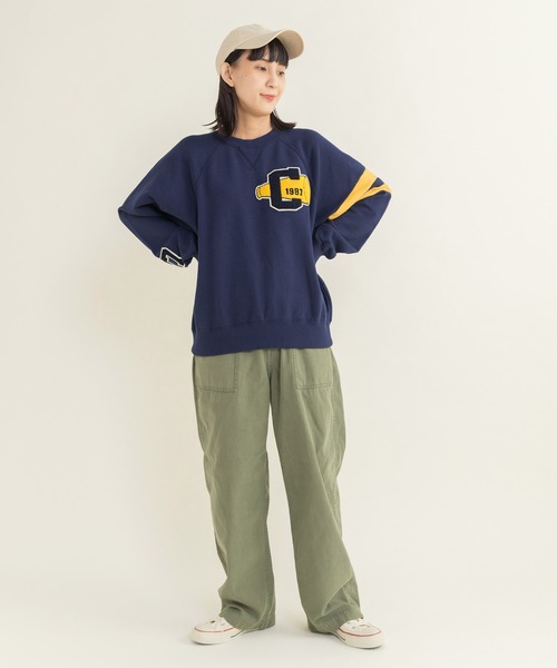 CHILD WOMAN（チャイルドウーマン）の「30/10裏毛 相良ワッペンプルオーバー（スウェット・レディース・レッド/ネイビー・FREE）」の8枚目の写真