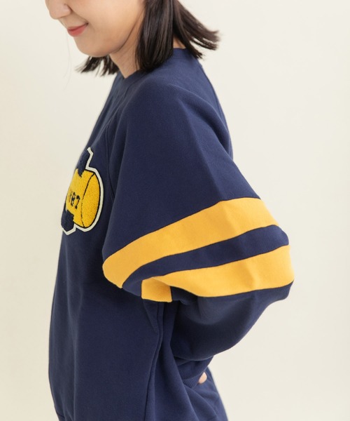 CHILD WOMAN（チャイルドウーマン）の「30/10裏毛 相良ワッペンプルオーバー（スウェット・レディース・レッド/ネイビー・FREE）」の4枚目の写真