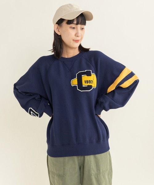 CHILD WOMAN（チャイルドウーマン）の「30/10裏毛 相良ワッペンプルオーバー（スウェット・レディース・レッド/ネイビー・FREE）」の3枚目の写真