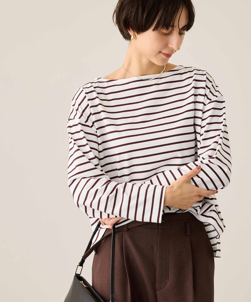 ROPE' PICNIC（ロペピクニック）の「ボックスシルエットボーダーカットソー（Tシャツ/カットソー・レディース・ブルー系その他/ブラウン/ブラック系その他・FREE）」の3枚目の写真