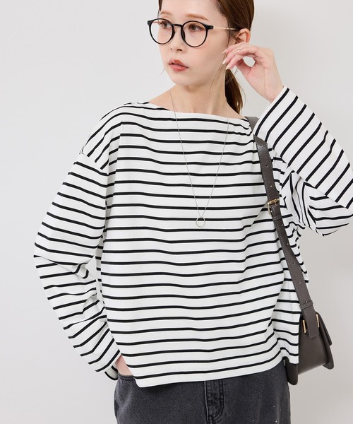 ROPE' PICNIC（ロペピクニック）の「ボックスシルエットボーダーカットソー（Tシャツ/カットソー・レディース・ブルー系その他/ブラウン/ブラック系その他・FREE）」の7枚目の写真