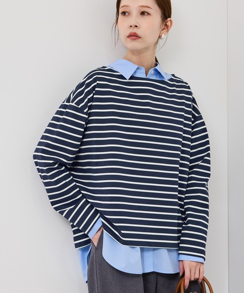 ROPE' PICNIC（ロペピクニック）の「ボックスシルエットボーダーカットソー（Tシャツ/カットソー・レディース・ブルー系その他/ブラウン/ブラック系その他・FREE）」の19枚目の写真