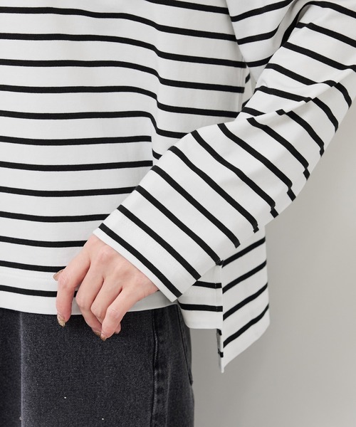 ROPE' PICNIC（ロペピクニック）の「ボックスシルエットボーダーカットソー（Tシャツ/カットソー・レディース・ブルー系その他/ブラウン/ブラック系その他・FREE）」の5枚目の写真