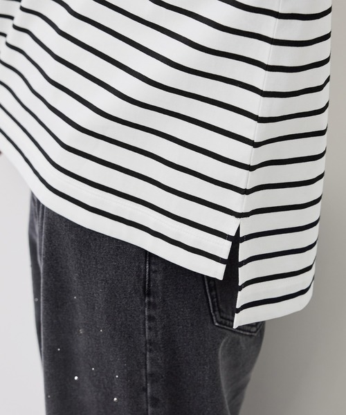 ROPE' PICNIC（ロペピクニック）の「ボックスシルエットボーダーカットソー（Tシャツ/カットソー・レディース・ブルー系その他/ブラウン/ブラック系その他・FREE）」の4枚目の写真