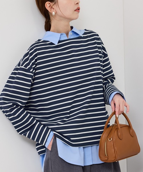 ROPE' PICNIC（ロペピクニック）の「ボックスシルエットボーダーカットソー（Tシャツ/カットソー・レディース・ブルー系その他/ブラウン/ブラック系その他・FREE）」の19枚目の写真
