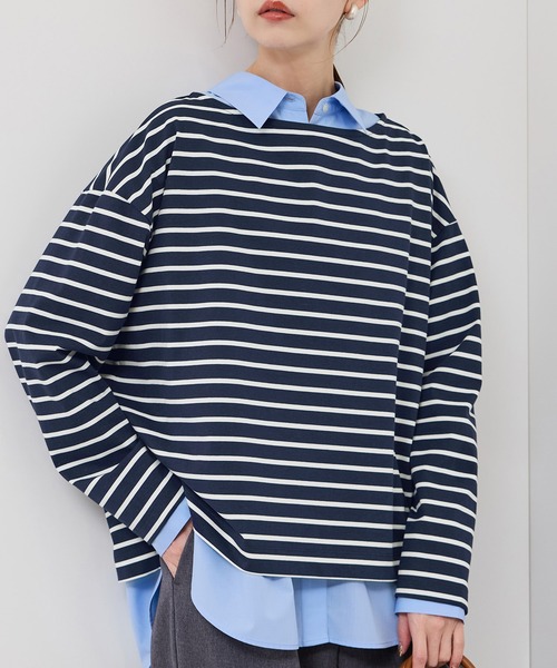 ROPE' PICNIC（ロペピクニック）の「ボックスシルエットボーダーカットソー（Tシャツ/カットソー・レディース・ブルー系その他/ブラウン/ブラック系その他・FREE）」の21枚目の写真