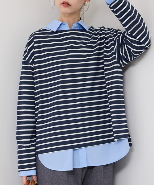 ROPE' PICNIC（ロペピクニック）の「ボックスシルエットボーダーカットソー（Tシャツ/カットソー・レディース・ブルー系その他/ブラウン/ブラック系その他・FREE）」の20枚目の写真