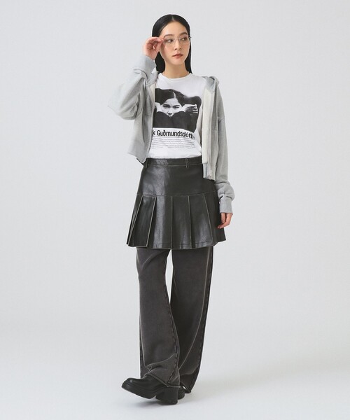 Ray BEAMS（レイビームス）の「スウェット ジップ フーディー（パーカー・レディース・ライトグレー/チャコールグレー・ONE SIZE）」の7枚目の写真