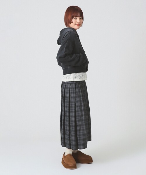 Ray BEAMS（レイビームス）の「スウェット ジップ フーディー（パーカー・レディース・ライトグレー/チャコールグレー・ONE SIZE）」の12枚目の写真