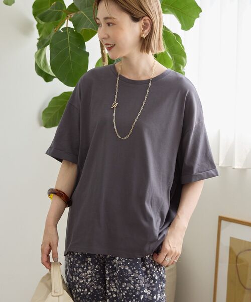 AMERICAN HOLIC(アメリカンホリック)の「接触冷感バック切替コクーンプルオーバー(Tシャツ/カットソー・レディース・グリーン/モカ/アイボリー/チャコールグレー・L/M)」の19枚目の写真