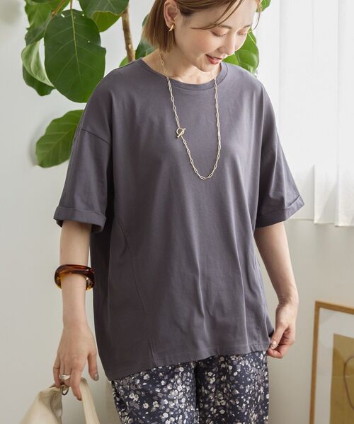 AMERICAN HOLIC(アメリカンホリック)の「接触冷感バック切替コクーンプルオーバー(Tシャツ/カットソー・レディース・グリーン/モカ/アイボリー/チャコールグレー・L/M)」の17枚目の写真