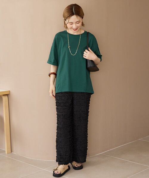 AMERICAN HOLIC(アメリカンホリック)の「接触冷感バック切替コクーンプルオーバー(Tシャツ/カットソー・レディース・グリーン/モカ/アイボリー/チャコールグレー・L/M)」の12枚目の写真