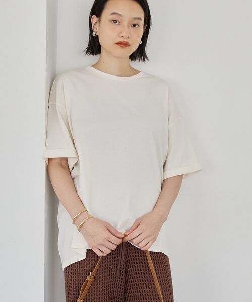 AMERICAN HOLIC(アメリカンホリック)の「接触冷感バック切替コクーンプルオーバー(Tシャツ/カットソー・レディース・グリーン/モカ/アイボリー/チャコールグレー・L/M)」の9枚目の写真