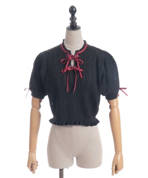 axes femme POETIQUE（アクシーズファムポエティック）の「チャイナボタンニットプルオーバー（ニット/セーター・レディース・ホワイト/ブラック/パープル・MEDIUM）」の13枚目の写真