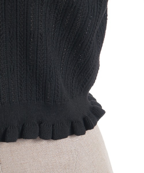 axes femme POETIQUE（アクシーズファムポエティック）の「チャイナボタンニットプルオーバー（ニット/セーター・レディース・ホワイト/ブラック/パープル・MEDIUM）」の17枚目の写真