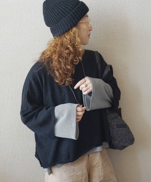 JOURNAL STANDARD LUXE（ジャーナルスタンダード　ラックス）の「モヘヤMIX プルオーバー（ニット/セーター・レディース・ホワイト/ブラウン/ブラック・FREE）」の2枚目の写真