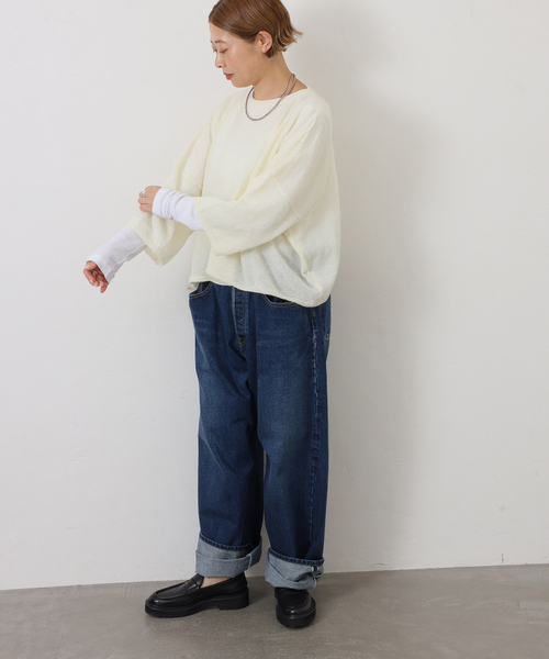 JOURNAL STANDARD LUXE（ジャーナルスタンダード　ラックス）の「モヘヤMIX プルオーバー（ニット/セーター・レディース・ホワイト/ブラウン/ブラック・FREE）」の4枚目の写真