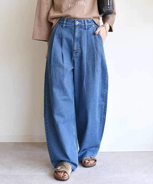 SHIPS（シップス）の「〈洗濯機可能〉2タック カーブ デニム パンツ（デニムパンツ・レディース・ブルー/ネイビー・36/38）」の16枚目の写真