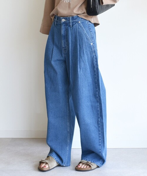 SHIPS（シップス）の「〈洗濯機可能〉2タック カーブ デニム パンツ（デニムパンツ・レディース・ブルー/ネイビー・36/38）」の17枚目の写真