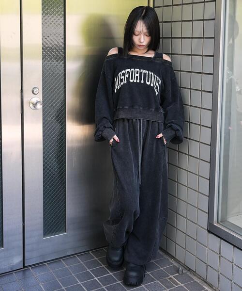 WEGO（ウィゴー）の「WEGO/カーブデザインスウェットパンツ（スウェットパンツ・レディース・杢グレー/スミクロ・SMALL/MEDIUM）」の3枚目の写真