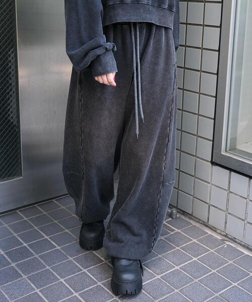 WEGO（ウィゴー）の「WEGO/カーブデザインスウェットパンツ（スウェットパンツ・レディース・杢グレー/スミクロ・SMALL/MEDIUM）」の12枚目の写真