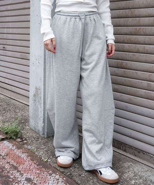 WEGO/【25年秋冬新作】カーブデザインスウェットパンツ（スウェット