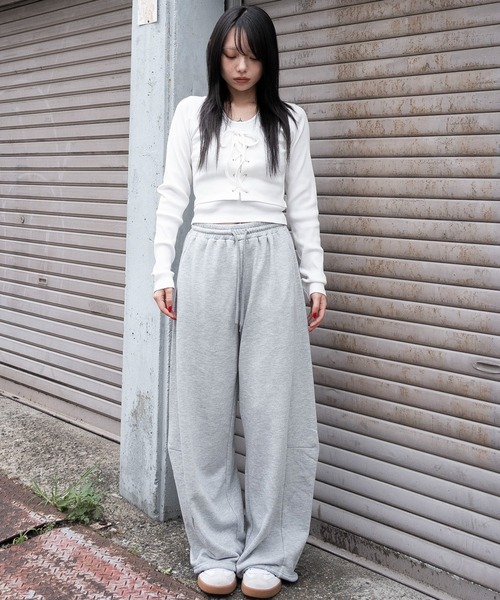 WEGO（ウィゴー）の「WEGO/カーブデザインスウェットパンツ（スウェットパンツ・レディース・杢グレー/スミクロ・SMALL/MEDIUM）」の21枚目の写真