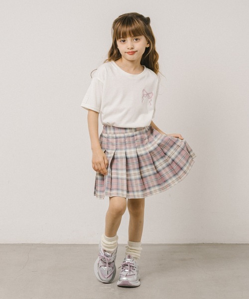 URBAN CHERRY（アーバンチェリー）の「【インナーパンツ付】チェックプリーツスカート（スカート・キッズ・グリーン/グレー/ブルー/ピンク/ライトブルー・140cm/130cm/120cm/150cm/110cm）」の16枚目の写真